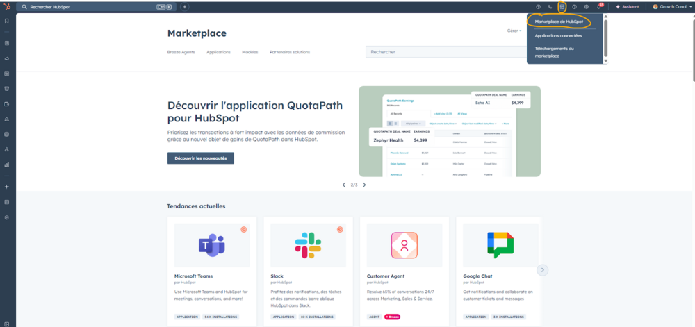marketplace hubspot