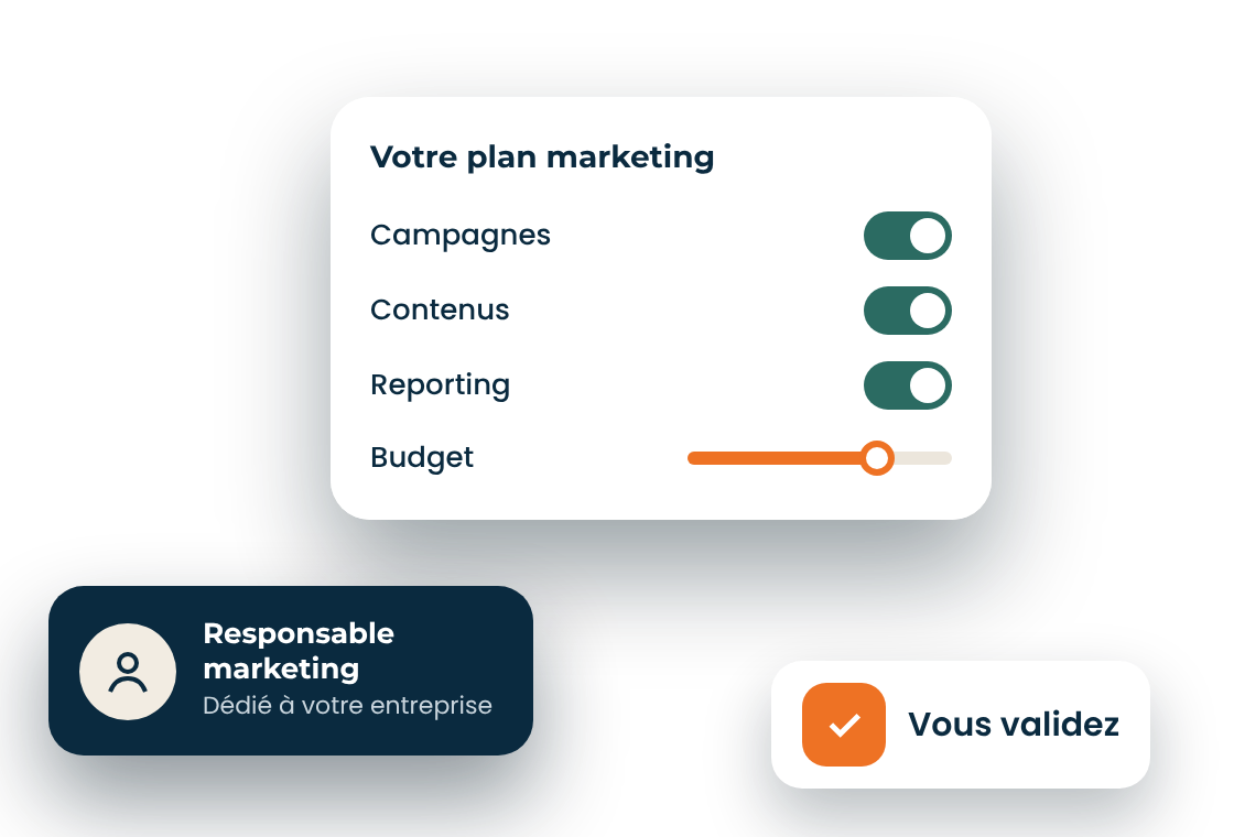 Responsable marketing externalisé avec validation par l'entreprise